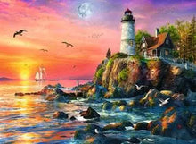 Load image into Gallery viewer, Lighthouse at Sunset - 500 Piece Puzzle by Ravensburger