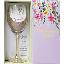 Load image into Gallery viewer, DAUGHTER GIFT BOXED 19 OZ CRYSTAL WINE GLASS