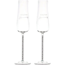 Load image into Gallery viewer, HAPPY ANNIVERSARY GIFT BOXED 7 OZ GLASS TOASTING FLUTE SET