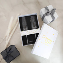 Load image into Gallery viewer, 25TH ANNIVERSARY GIFT BOXED 7 OZ GLASS TOASTING FLUTE SET