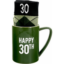 Load image into Gallery viewer, HAPPY 30TH 18 OZ MUG AND SOCK SET