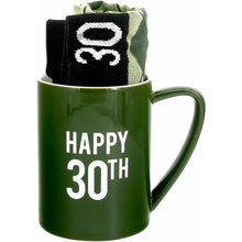 Load image into Gallery viewer, HAPPY 30TH 18 OZ MUG AND SOCK SET