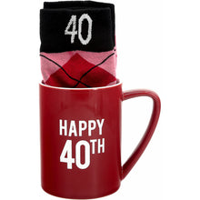 Load image into Gallery viewer, HAPPY 40TH 18 OZ MUG AND SOCK SET
