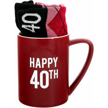 Load image into Gallery viewer, HAPPY 40TH 18 OZ MUG AND SOCK SET