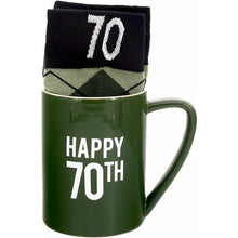 Load image into Gallery viewer, HAPPY 70TH 18 OZ MUG AND SOCK SET