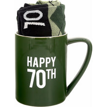 Load image into Gallery viewer, HAPPY 70TH 18 OZ MUG AND SOCK SET