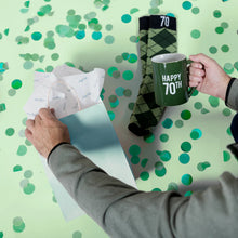 Load image into Gallery viewer, HAPPY 70TH 18 OZ MUG AND SOCK SET