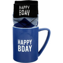 Load image into Gallery viewer, HAPPY BDAY 18 OZ MUG AND SOCK SET