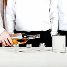 Load image into Gallery viewer, GROOM ONE 8 OZ FLASK & TWO 1.5 OZ SHOT GLASSES IN A GIFT BOX