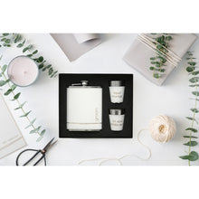 Load image into Gallery viewer, GROOM ONE 8 OZ FLASK & TWO 1.5 OZ SHOT GLASSES IN A GIFT BOX