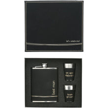 Load image into Gallery viewer, BEST MAN ONE 8 OZ FLASK & TWO 1.5 OZ SHOT GLASSES IN A GIFT BOX