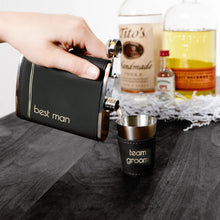 Load image into Gallery viewer, BEST MAN ONE 8 OZ FLASK & TWO 1.5 OZ SHOT GLASSES IN A GIFT BOX