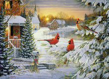 Load image into Gallery viewer, Sunset Cardinals - 1000 Piece Puzzle by Cobble Hill