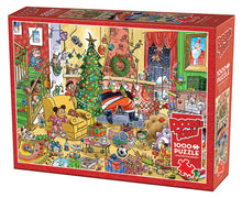 Load image into Gallery viewer, DoodleTown: Catching Santa - 1000 Piece Puzzle by Cobble Hill