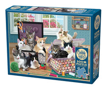 Load image into Gallery viewer, Crafty Kittens - 500 Piece Puzzle by Cobble Hill