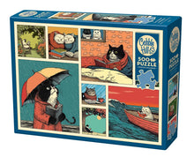 Load image into Gallery viewer, Cats Chillin With Books - 500 Piece Puzzle by Cobble Hill