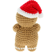 Load image into Gallery viewer, Gingerbread Crocheted Mini – Naughty or Nice? Bite Me! Holiday Figure