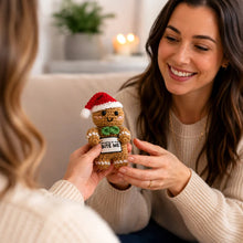 Load image into Gallery viewer, Gingerbread Crocheted Mini – Naughty or Nice? Bite Me! Holiday Figure