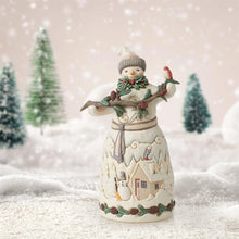 Load image into Gallery viewer, Snowman with Pine Garland Figure - Jim Shore Heartwood Creek