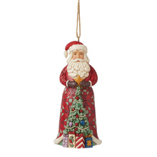 Load image into Gallery viewer, Santa with Tree in Skirt Ornament - Jim Shore Heartwood Creek