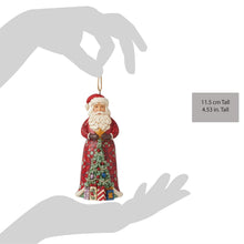 Load image into Gallery viewer, Santa with Tree in Skirt Ornament - Jim Shore Heartwood Creek