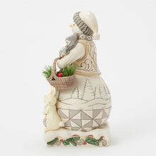 Load image into Gallery viewer, White Woodland Snowman With Basket Figurine by Jim Shore Heartwood Creek