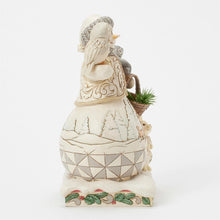 Load image into Gallery viewer, White Woodland Snowman With Basket Figurine by Jim Shore Heartwood Creek