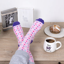 Load image into Gallery viewer, 50TH BIRTHDAY 15.5 OZ MUG AND SOCK SET