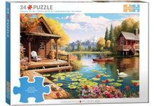 Load image into Gallery viewer, Cottage by the Lake - 24 Piece Puzzle from Eurographics