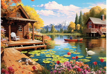 Load image into Gallery viewer, Cottage by the Lake - 24 Piece Puzzle from Eurographics