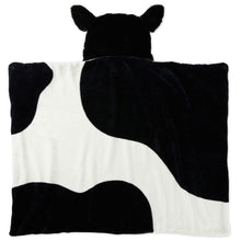 Load image into Gallery viewer, Baby Cow Hooded Blanket With Pockets