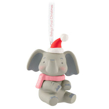 Load image into Gallery viewer, Baby Girl's First Christmas Elephant 2025 Ornament
