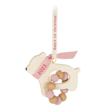 Load image into Gallery viewer, Baby Girl's First Christmas Bear 2023 Ornament
