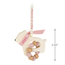 Load image into Gallery viewer, Baby Girl's First Christmas Bear 2023 Ornament