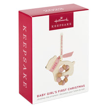 Load image into Gallery viewer, Baby Girl's First Christmas Bear 2023 Ornament