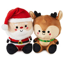 Load image into Gallery viewer, Better Together Santa and Reindeer Magnetic Plush Pair, 5.75"