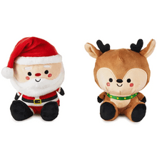 Load image into Gallery viewer, Better Together Santa and Reindeer Magnetic Plush Pair, 5.75"