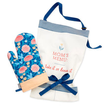 Load image into Gallery viewer, Mom's Menu Apron and Oven Mitt Gift Bundle