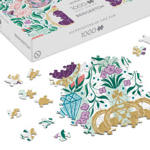 Load image into Gallery viewer, Bridgerton Ton Silhouettes on Floral 1000-Piece Jigsaw Puzzle