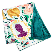 Load image into Gallery viewer, Bridgerton Ton Silhouettes on Floral Blanket, 50x60
