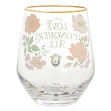 Load image into Gallery viewer, Bridgerton Love Conquers All Stemless Wine Glass