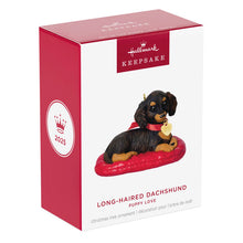 Load image into Gallery viewer, Puppy Love Long-Haired Dachshund 2025 Ornament