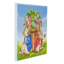 Load image into Gallery viewer, Crystal Art - Mounted Kit - Peter and Flopsy Flower Pot - Medium - Hallmark Timmins