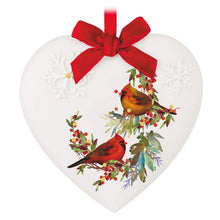 Load image into Gallery viewer, Christmas Cardinals Porcelain Ornament