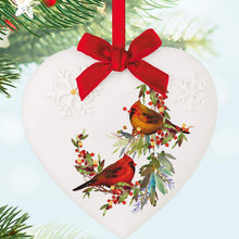 Load image into Gallery viewer, Christmas Cardinals Porcelain Ornament