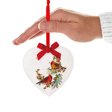 Load image into Gallery viewer, Christmas Cardinals Porcelain Ornament