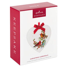 Load image into Gallery viewer, Christmas Cardinals Porcelain Ornament