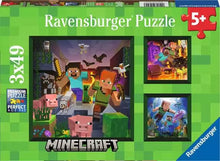 Load image into Gallery viewer, Children’s Puzzle Minecraft  - 3 x 49 Piece Puzzle by Ravensburger
