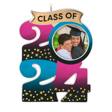 Load image into Gallery viewer, Congrats, Grad! 2024 Porcelain Photo Frame Ornament