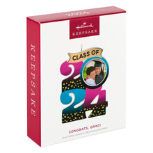 Load image into Gallery viewer, Congrats, Grad! 2024 Porcelain Photo Frame Ornament